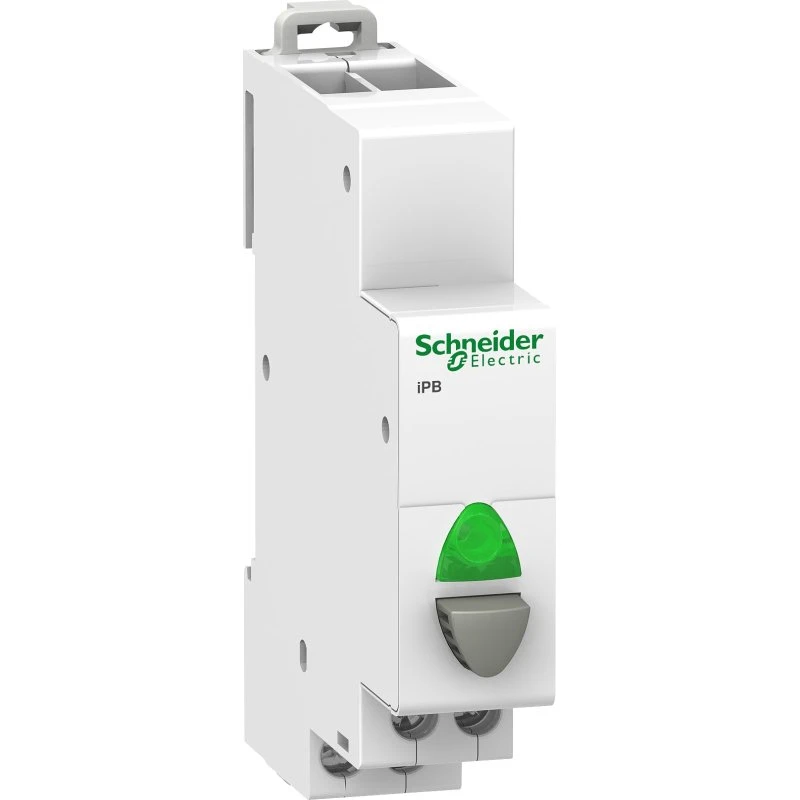 iPB Trykkontakt 20A 1NO Grøn LED 12/48V AC/DC 18mm
