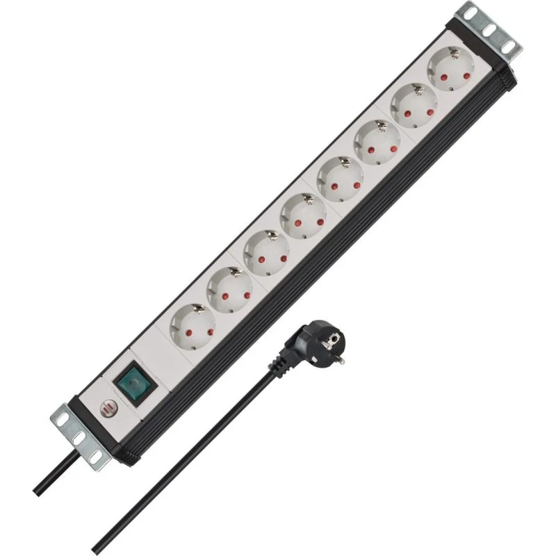 Brennenstuhl 1156057018 Rack-stikdåse, 8 udtag, 3 m