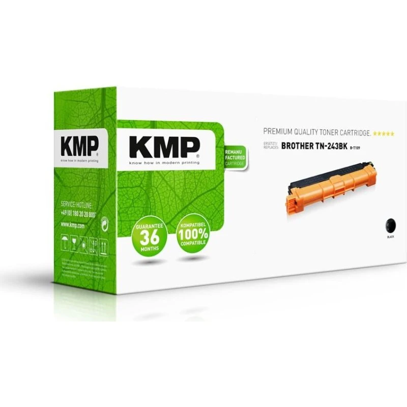 KMP Tonerpatron kompatibel med Brother TN243BK - Sort