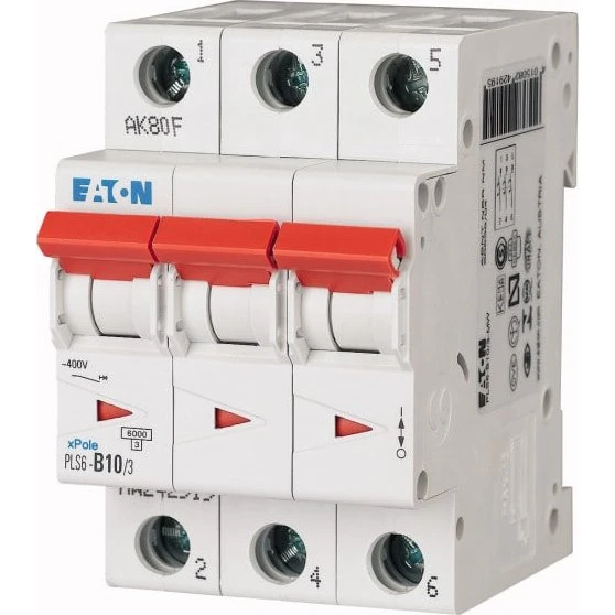 EATON Automatsikring 10A 3P C 6kA 3M