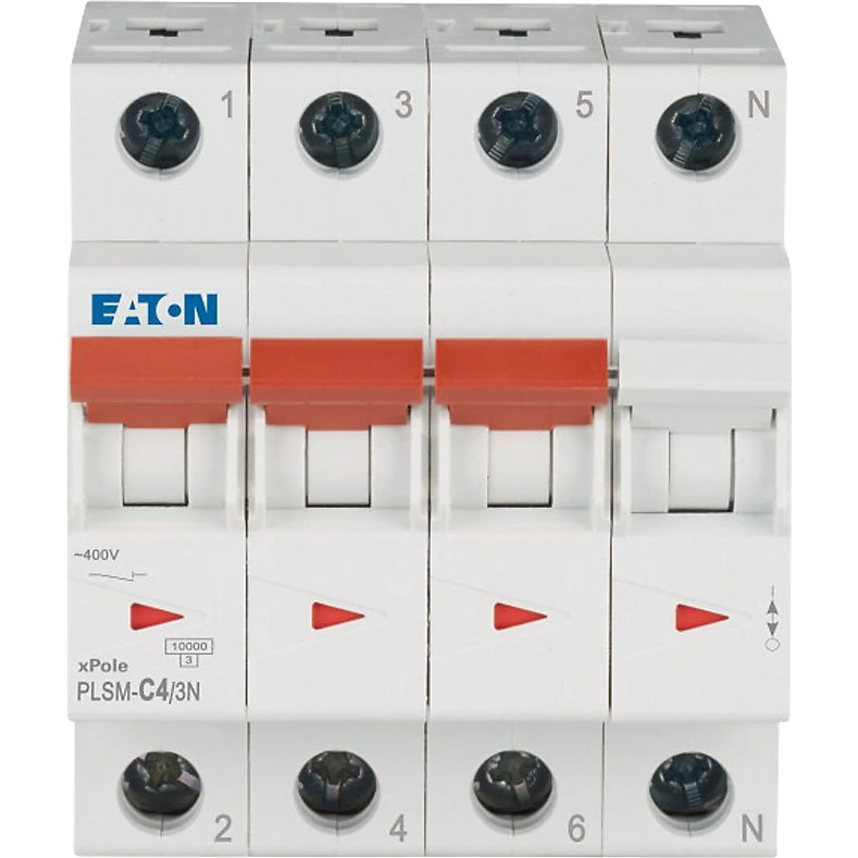 Eaton Automatsikring 63A 3p+n C 10kA PLSM-C63/3N