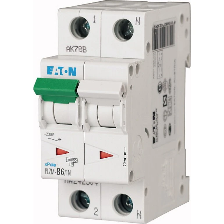 Eaton Automatsikring 6A 1p+n C 2m 10kA