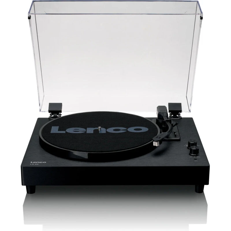 Lenco LS-60BK pladespiller i træ – Bluetooth, indbyggede højttalere