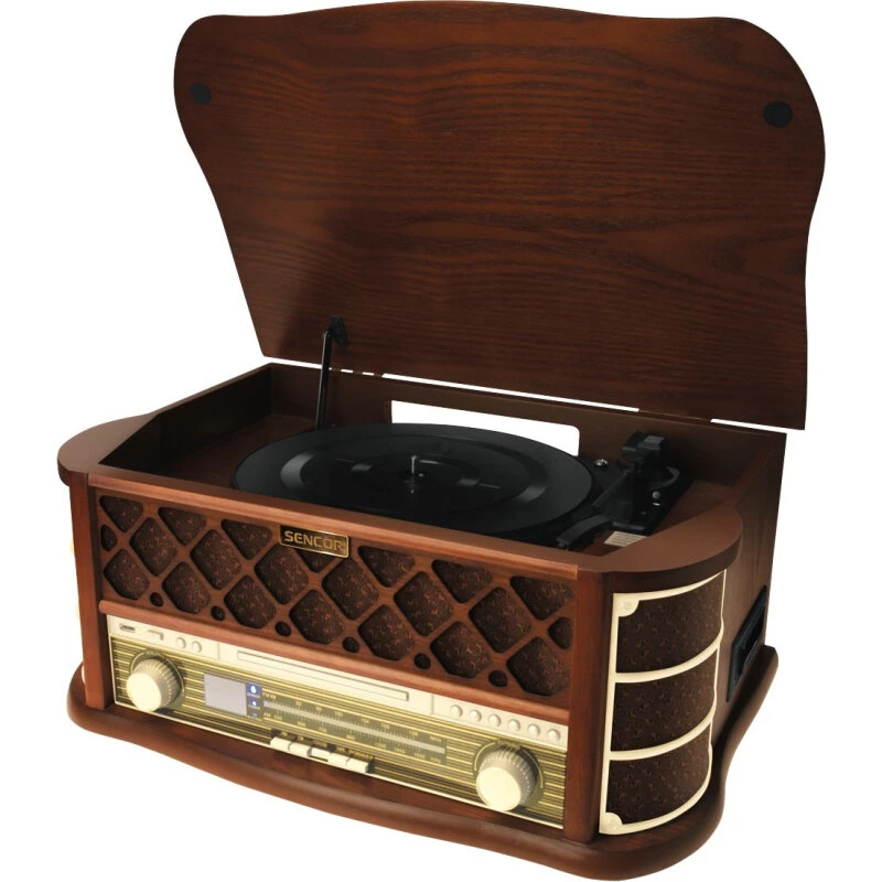Sencor STT 016 Retro pladespiller med CD og kassette - Brun