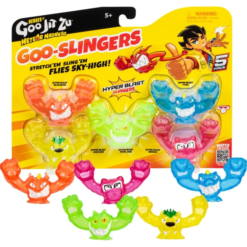 Goo Jit Zu Meteor Madness Slingers Glow 5-pack