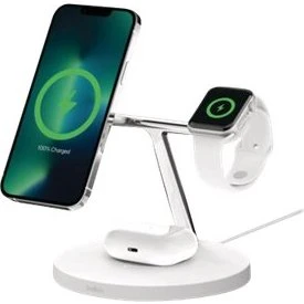 Belkin BoostCharge Pro 15W MagSafe Trådløs Opladningsstander - Hvid