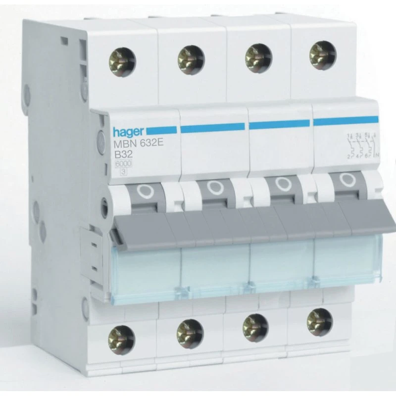 Hager Automatsikring B32A 3P+N 6kA 4M
