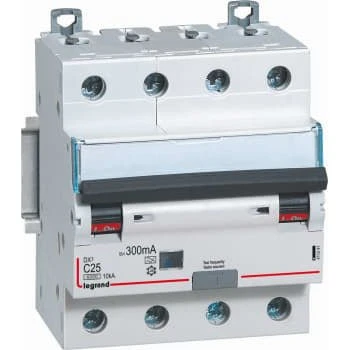DX3 RCBO Kombiafbryder C10 4-pol 300mA Type-A 4M