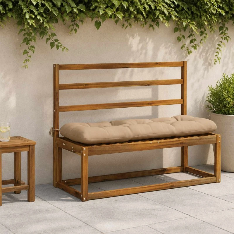 vidaXL Bænkpude VIANEN Sandfarvet 110 x 40 x 12 cm