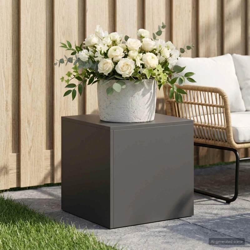vidaXL Planteholder Sort 40 x 40 x 40 cm Stål