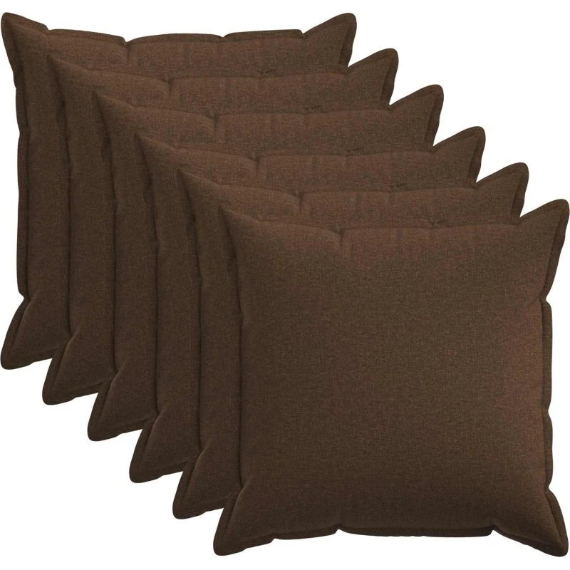 vidaXL HOUTEN Pudebetræk 6 stk. Brun 80x80 cm Faux Linned