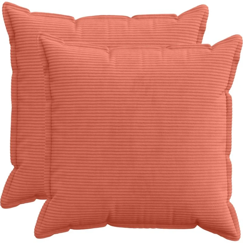 vidaXL HOUTEN Pudebetræk 2 stk. Cordfløjl Rød Orange 65x65 cm