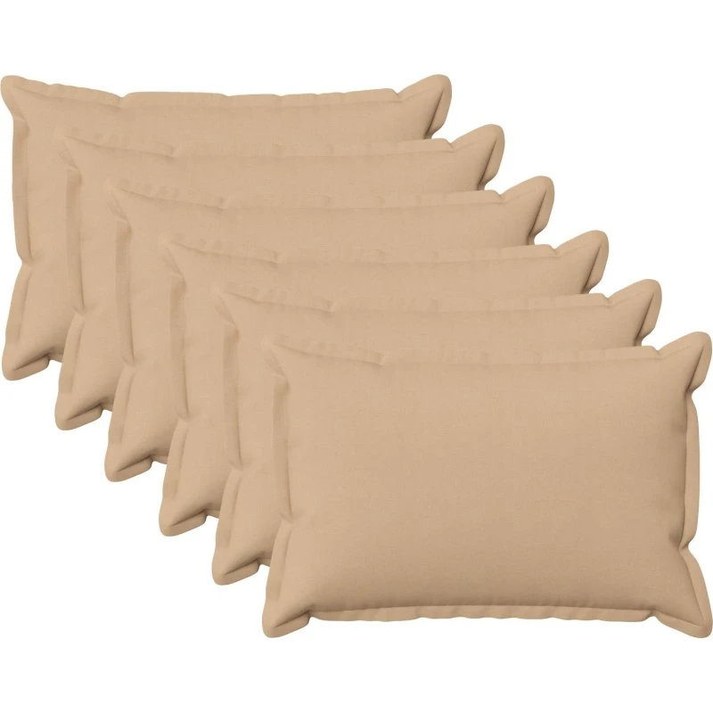 vidaXL HOUTEN Pudebetræk 6 stk. Cremefarvet Faux Linned 50x75 cm