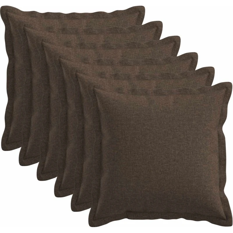 vidaXL HOUTEN Pudebetræk 6 stk. Gråbrun 50x50 cm Faux Linned
