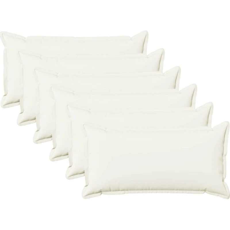 vidaXL HOUTEN Pudebetræk 6 stk. - Hvid 40 x 80 cm Faux Linned
