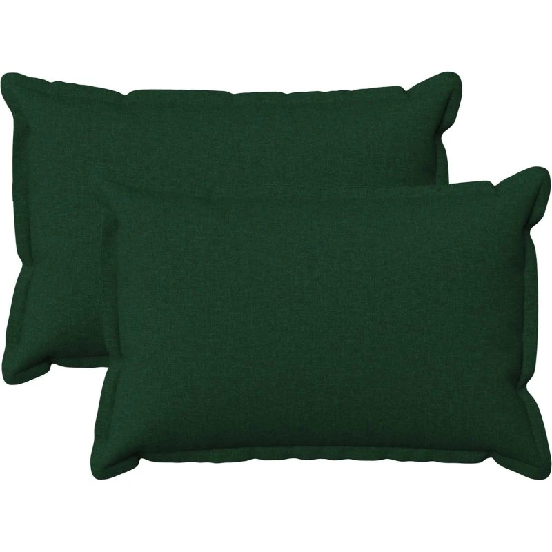 vidaXL HOUTEN Pudebetræk 2 stk. Mørkegrøn 40 x 60 cm Faux Linned