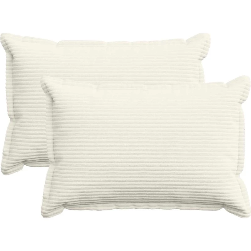 vidaXL HOUTEN Pudebetræk 2 stk. Cremefarvet Cordfløjl 30x50 cm