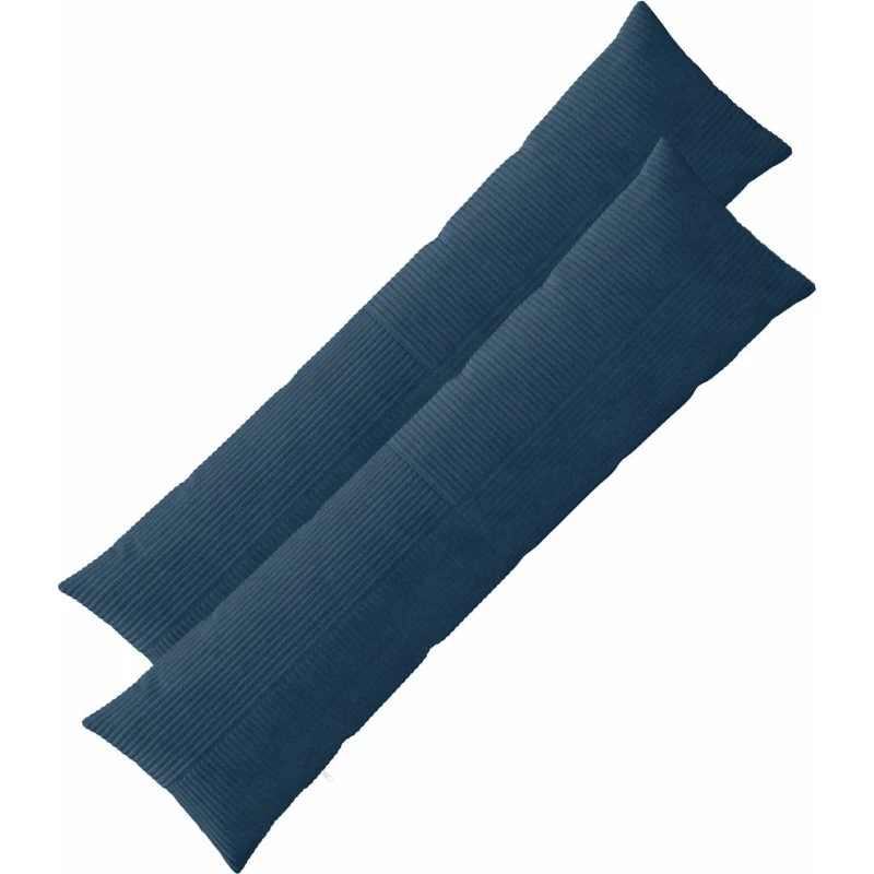 vidaXL ALMELO Pudebetræk 2 stk. Mørkeblå Cordfløjl 40x145 cm