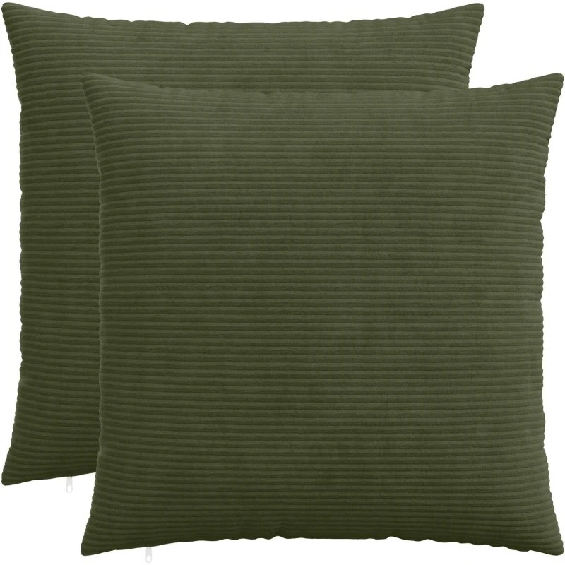 vidaXL HEERLEN Pudebetræk 2 stk. Grøn Cordfløjl 65 x 65 cm