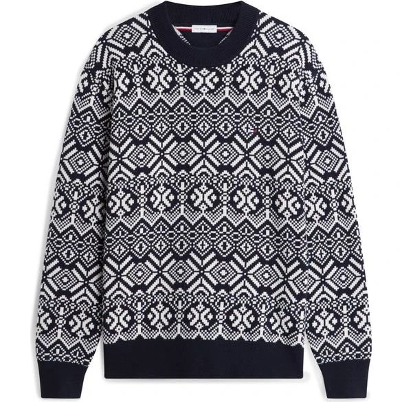 AOP Fairisle Cotton Crew Neck Sweatshirt