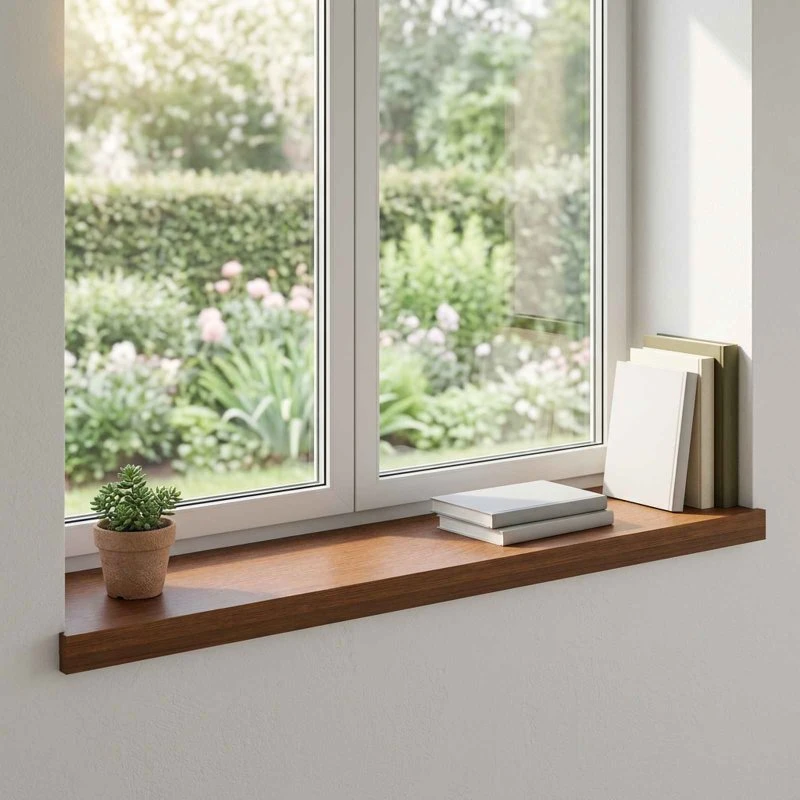 vidaXL Vindueskarme 2 stk. Mørk Brun 80x25x2 cm i Massivt Eg