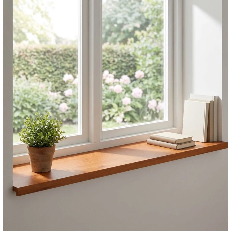 vidaXL Vindueskarme 2 stk. Brun 120 x 40 x 2 cm Massiv Eg