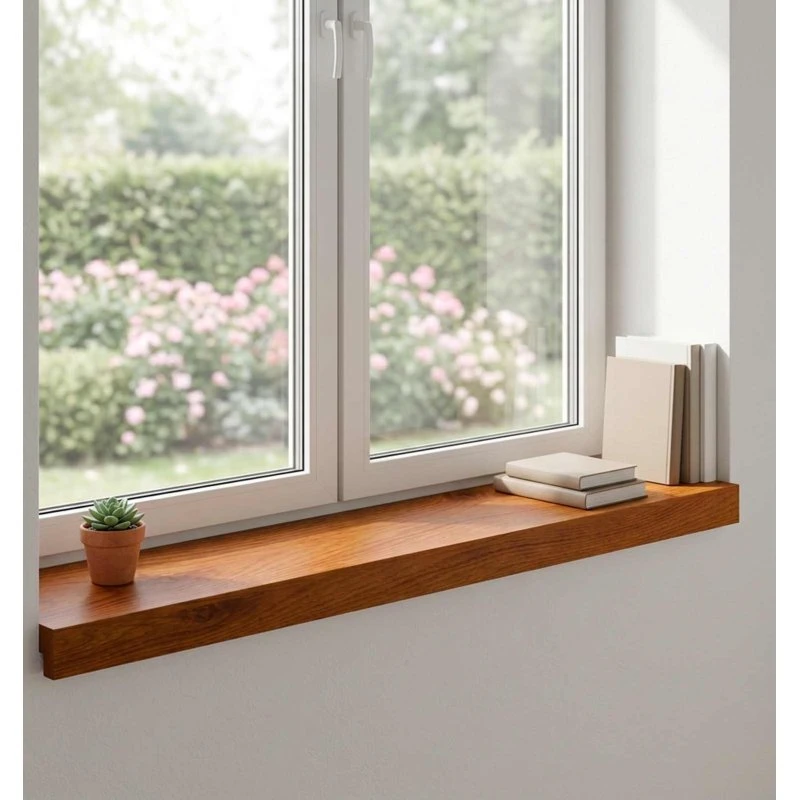 vidaXL Vindueskarme 2 stk. Brun 100 x 15 x 2 cm Massiv Eg