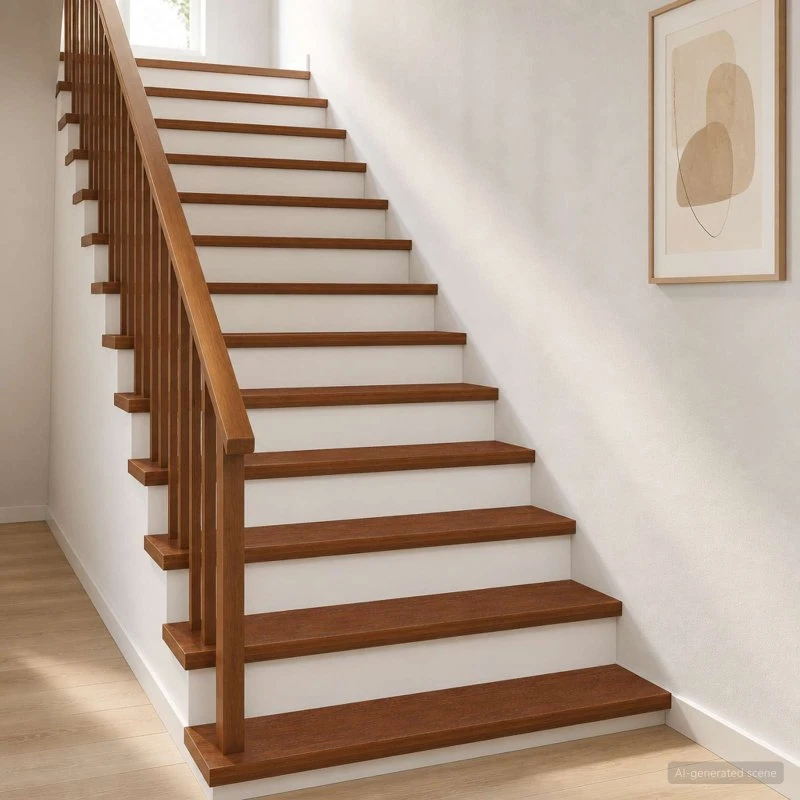 vidaXL Trappetrin 8 stk. 120x30x2 cm Massivt Eg Mørk Brun
