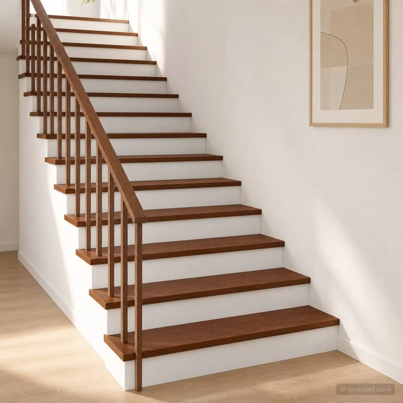 vidaXL Trappetrin 8 stk. Massiv Eg 90x30x2 cm - Mørk Brun
