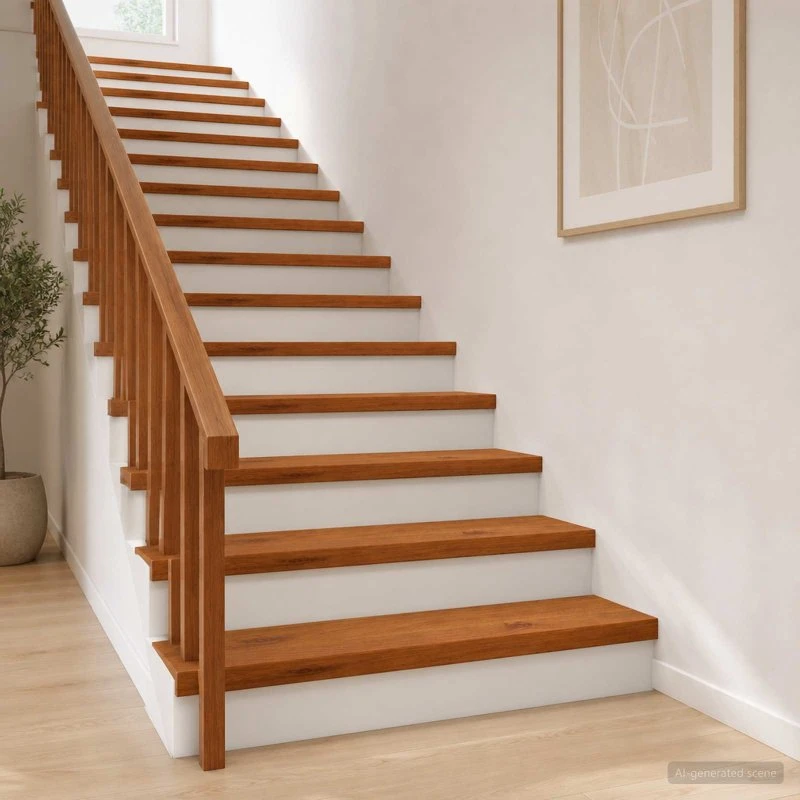 vidaXL Trappetread 2 stk. 80 x 30 x 2 cm Brun Massiv Eg