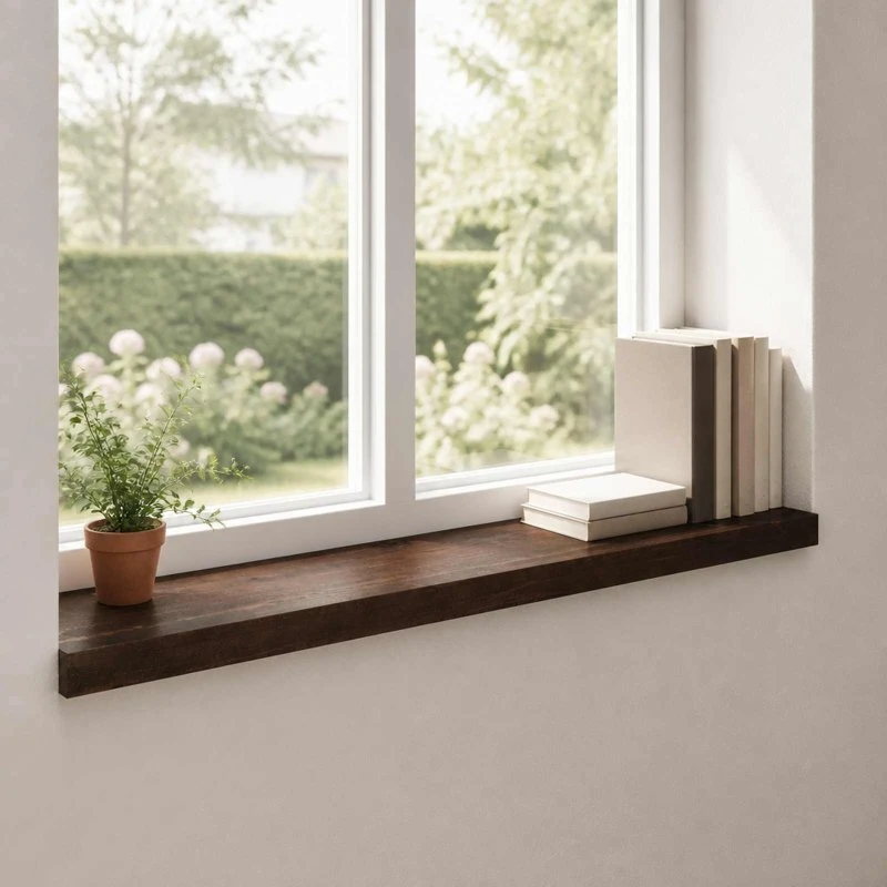 vidaXL Vindueskarme 2 stk. Mørk Brun 70 x 25 x 2 cm i massiv bøg