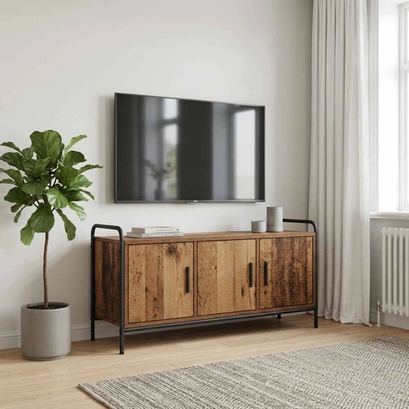 vidaXL TV-skab 79,5 x 33 x 50 cm i gammelt træ og stål