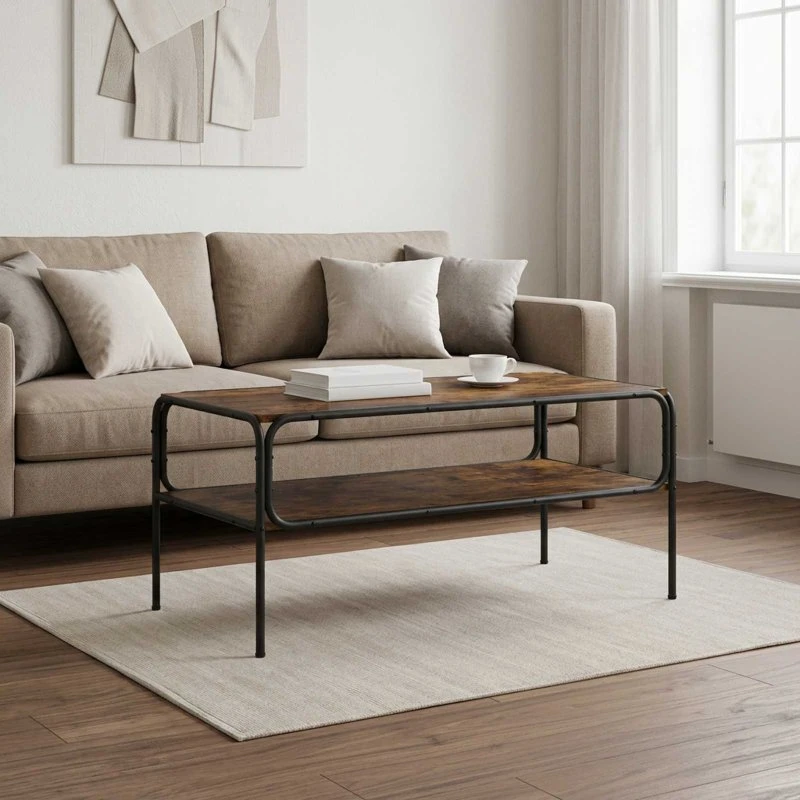 vidaXL Sidebord Røget eg 100 x 50 x 46 cm
