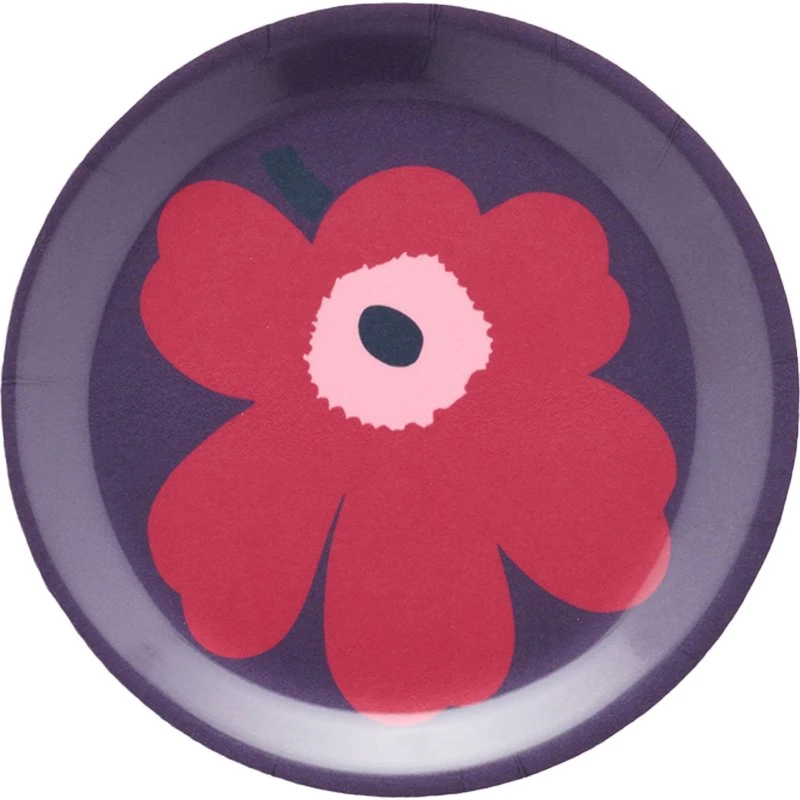 Marimekko Unikko glasunderlag 4-pak, 11 cm, rød/lilla