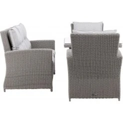 Brentwood Sofa Sæt 4-dele i gråt kunstflet — hjørnesofa & bord