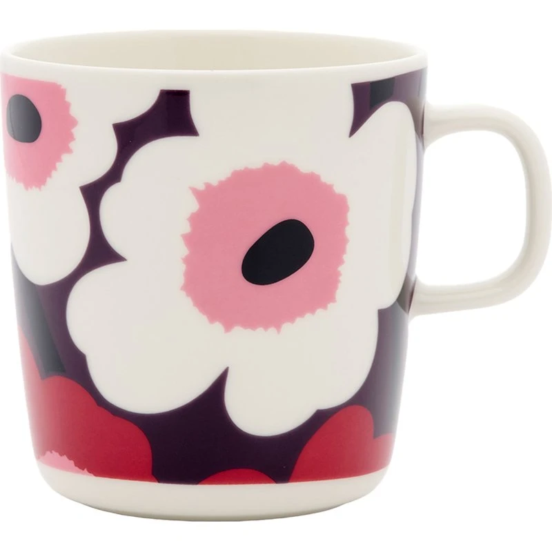 Marimekko Oiva Unikko krus 4 dl, cranberry/pink
