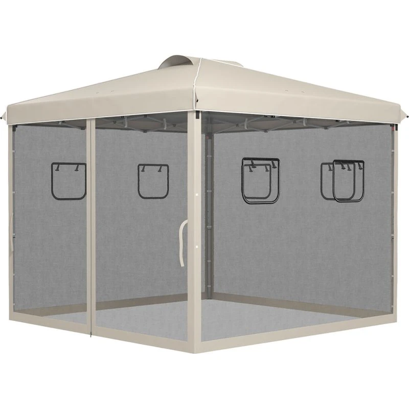 Universal Foldepavillon 3x3 m, højdejusterbar, beige