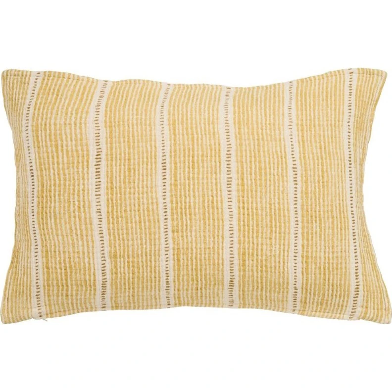 Ib Laursen Pudebetræk Off White m/ Mustard Striber 40x60 cm