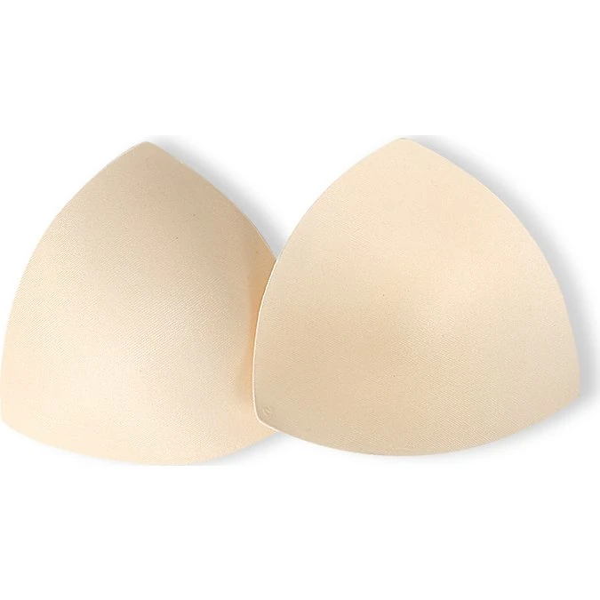 INF YZ007 Triangle svamp BH-indlæg, sømløse, hvide, One Size (2 par)