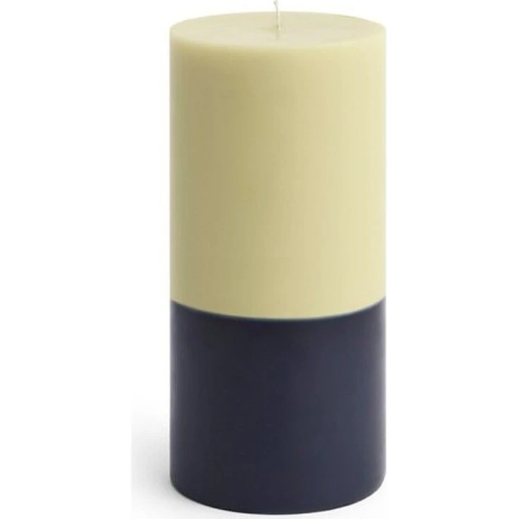 HAY Silo Stearinlys Stor Lime White/Midnight Blue Ø9,5x20 cm