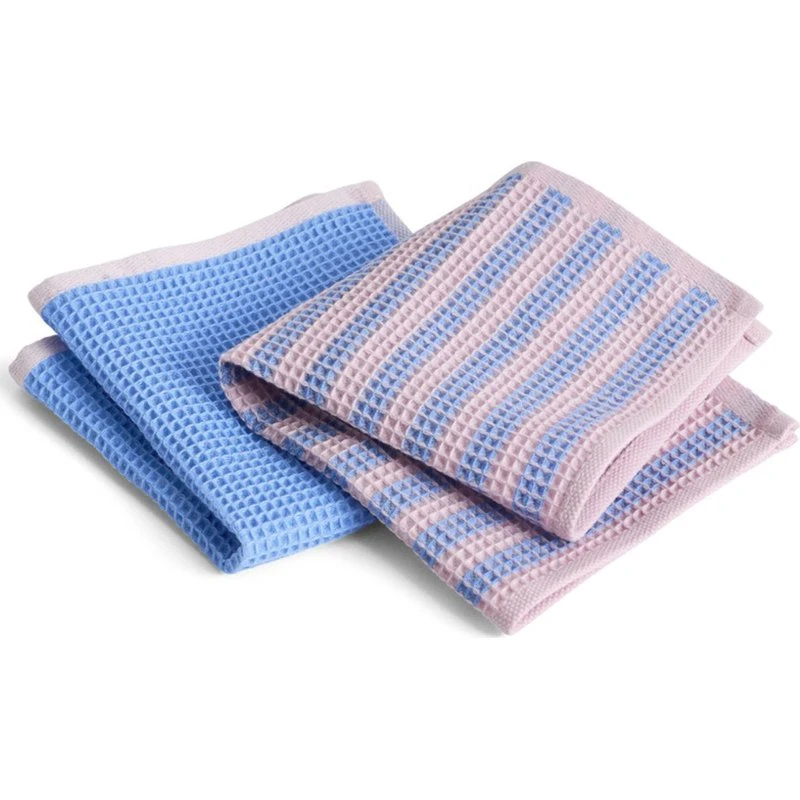 HAY Canteen Karklud 2-pak, Blå/Rosa, 31x31 cm