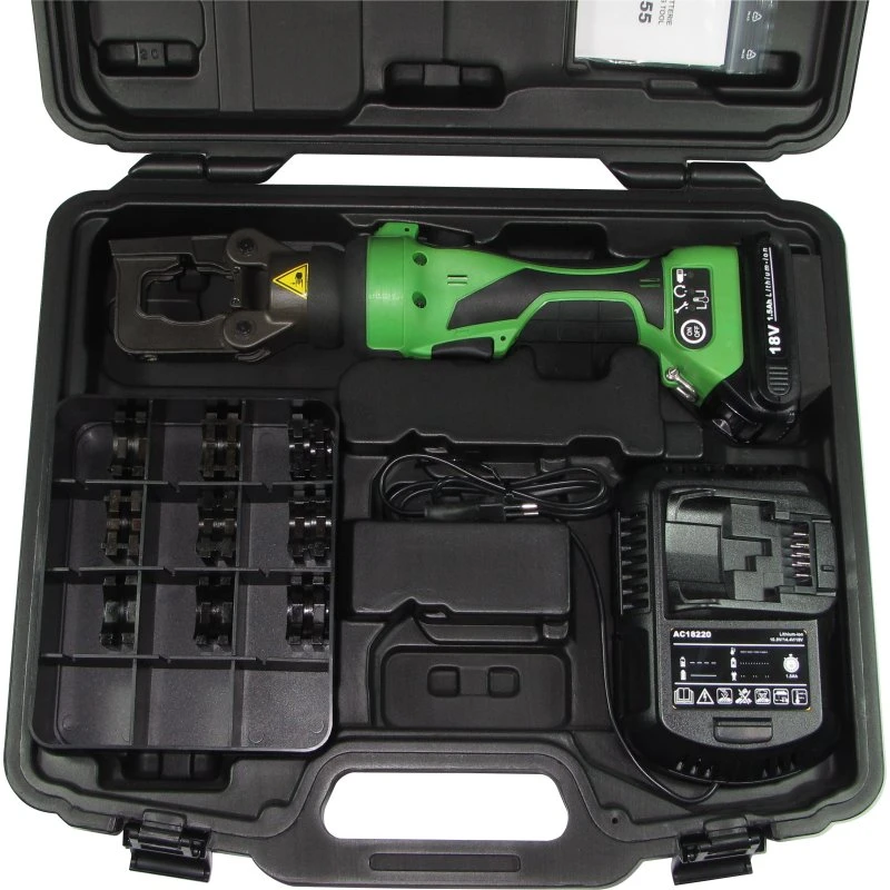 PVL550 Akku Pressetang med 9 DIN-bakker og oplader