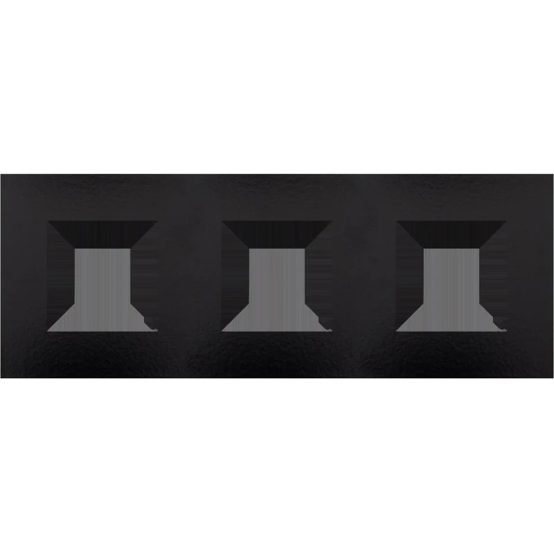 Niko Pure Ramme 3-modul, Bakelite Piano Black