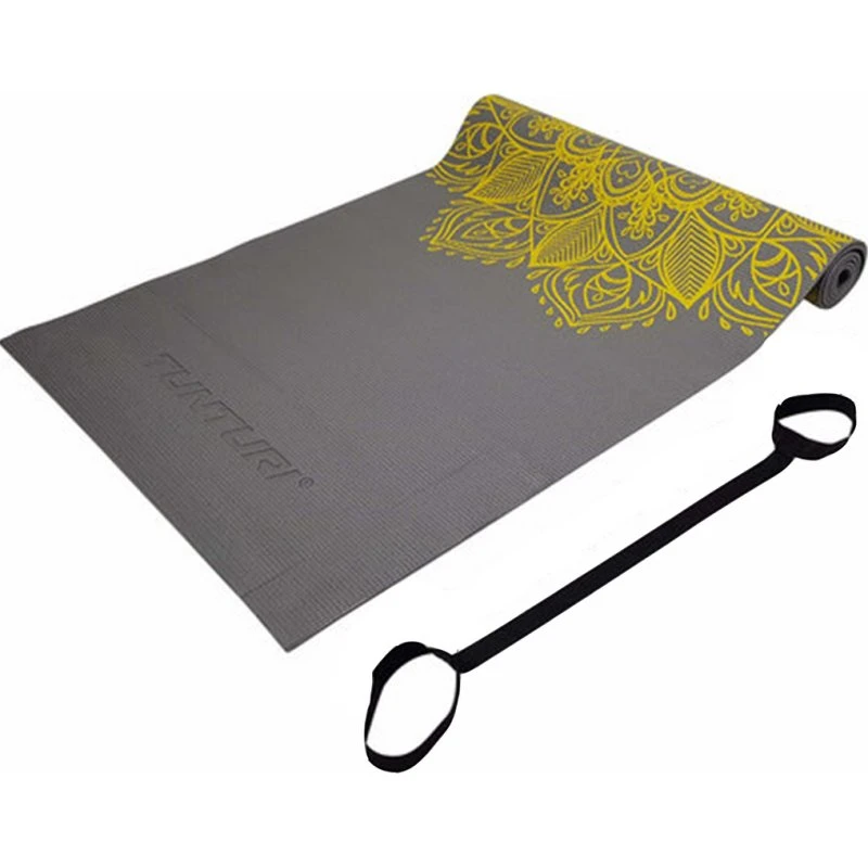 Tunturi PVC Yogamåtte 4 mm Antracit med print
