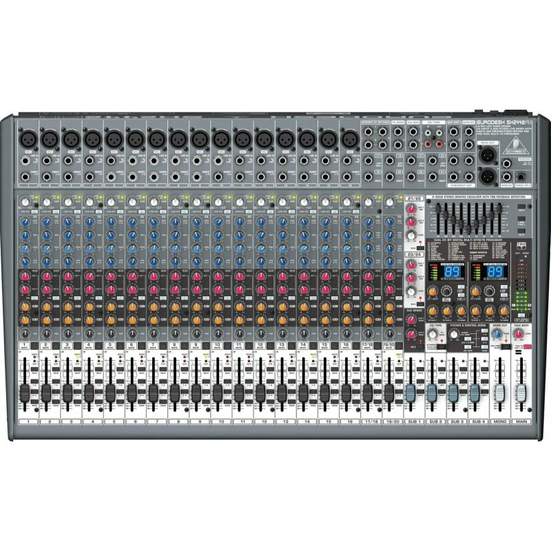 Behringer SX2442FX 24-kanals analog mixer (2x24‑bit FX)