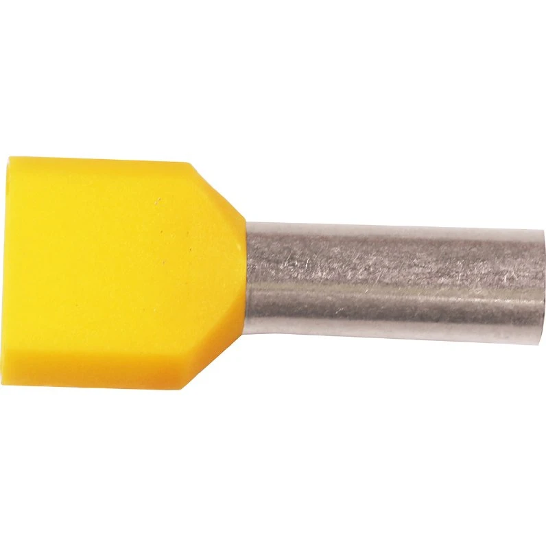 Iso. twin-terminalrør 2x6mm² l18 gul A6-18ET2