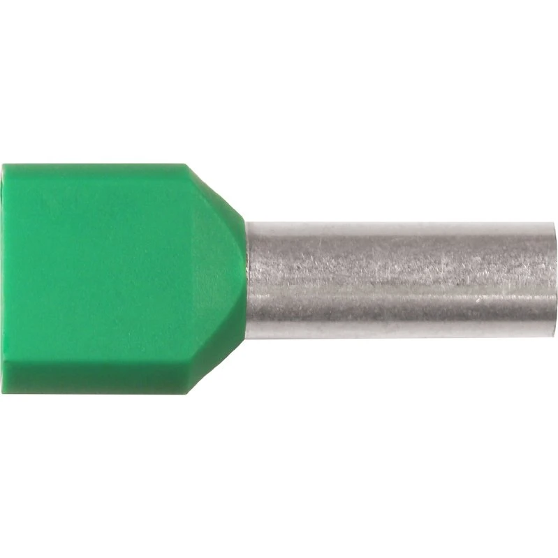 Iso. twin-terminalrør 2x6mm² A6-18ETT2 grøn l18mm