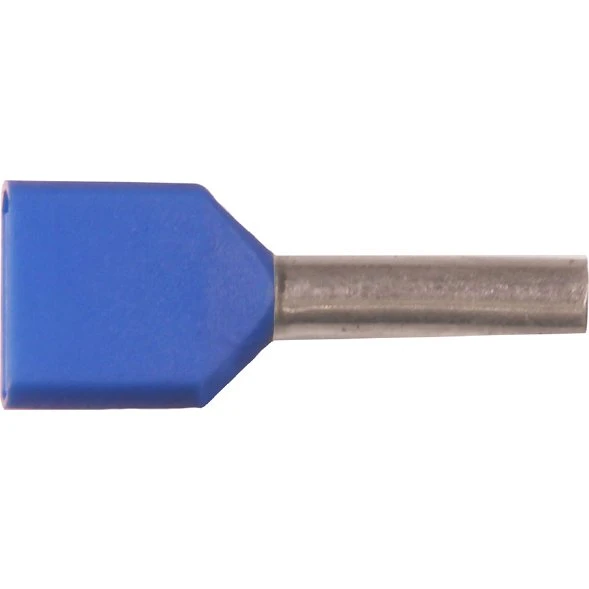 Iso. twin-terminalrør 2x0,75mm² l10 blå A0,75-10ETT2