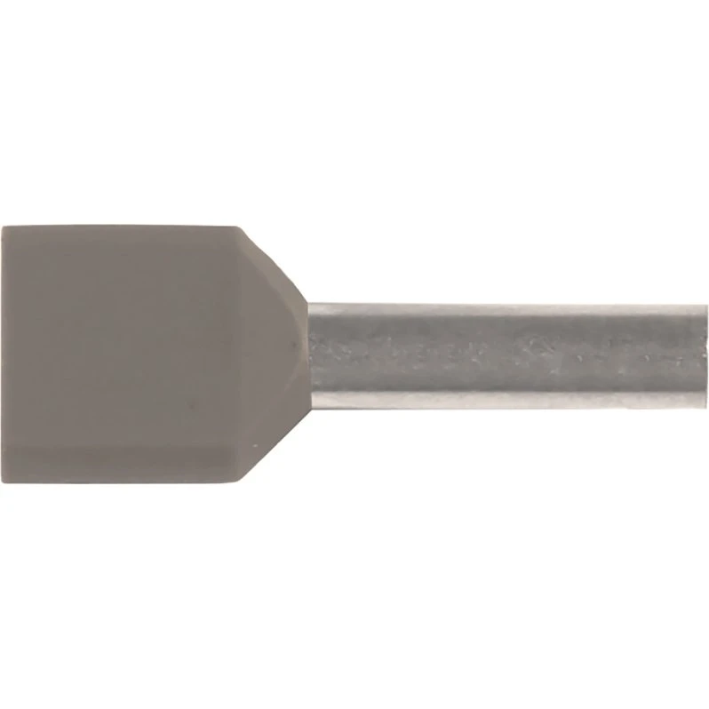 Iso. twin-terminalrør 2x0,75mm² l12 grå A0,75-12ET2