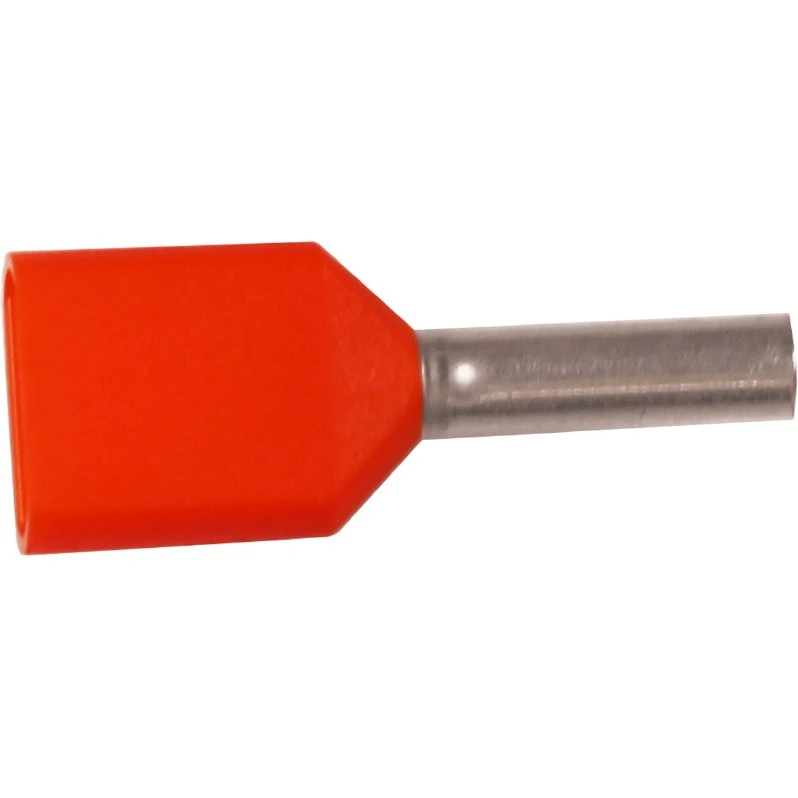 Iso. twin-terminalrør 2x0,5mm² l8 rød A0,5-8ETW2